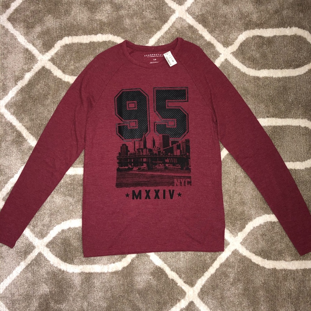 Aéropostale Men Large Red NYC Thermal Long Sleeve